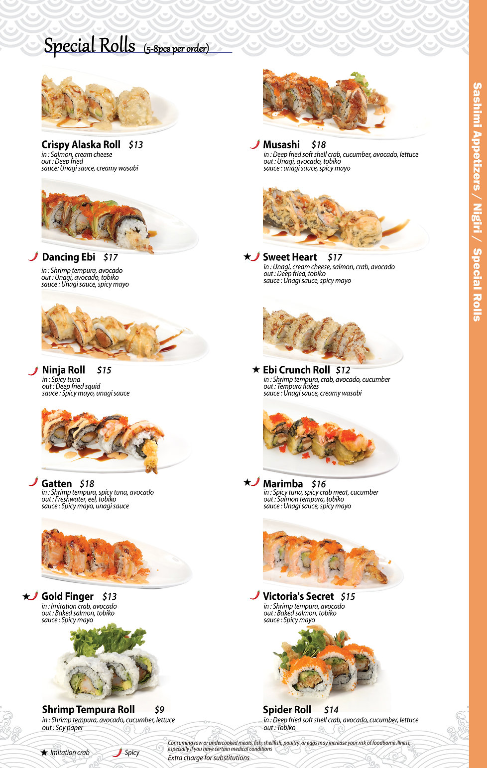 Menus Satsuma Sushi